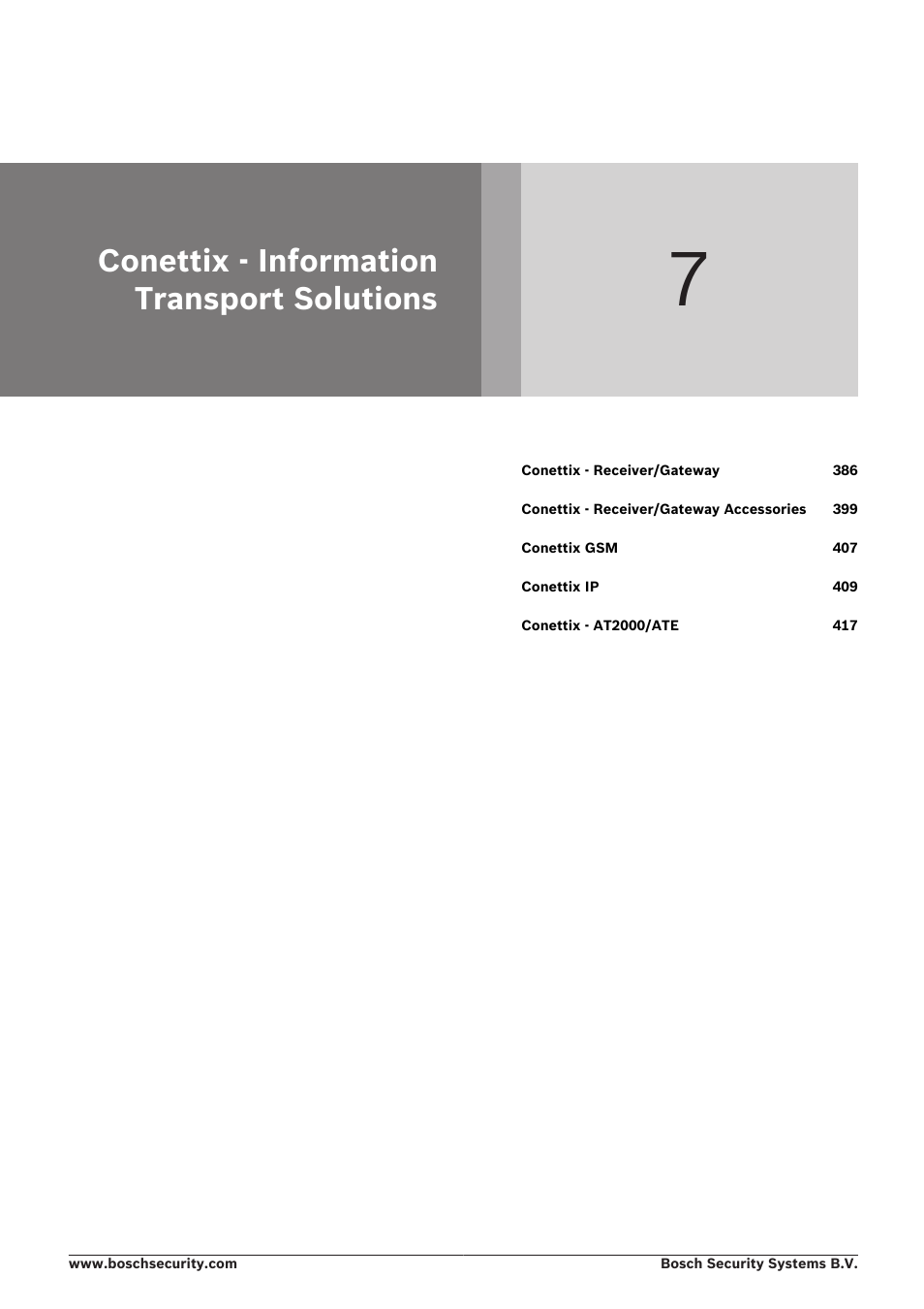 Conettix - information transport solutions, Conettix - information transport, Solutions | Bosch 8-Dec User Manual | Page 393 / 506