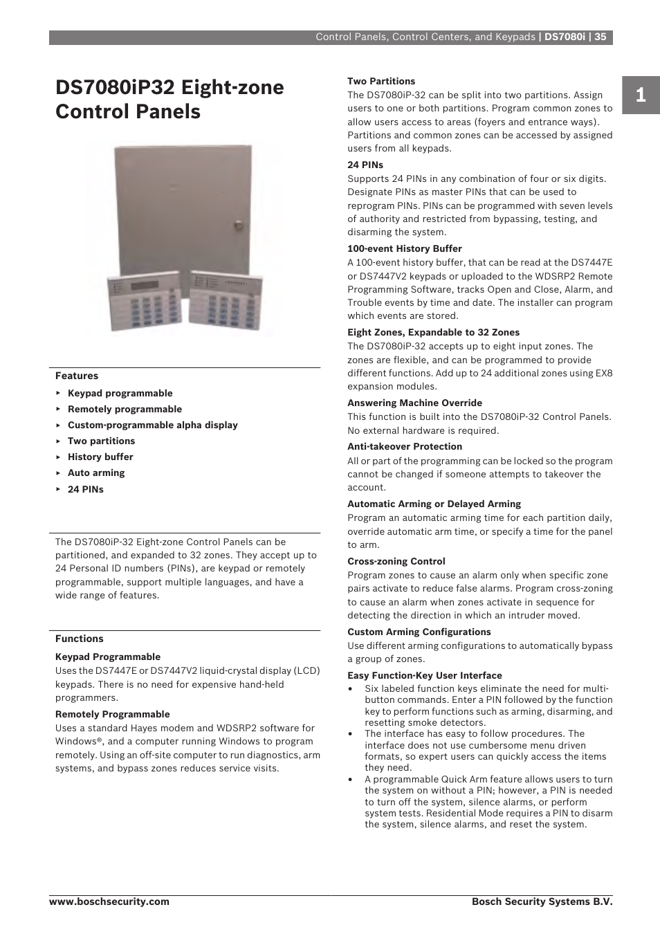 Ds7080ip32 eight-zone control panels, Ds7080i | Bosch 8-Dec User Manual | Page 43 / 506