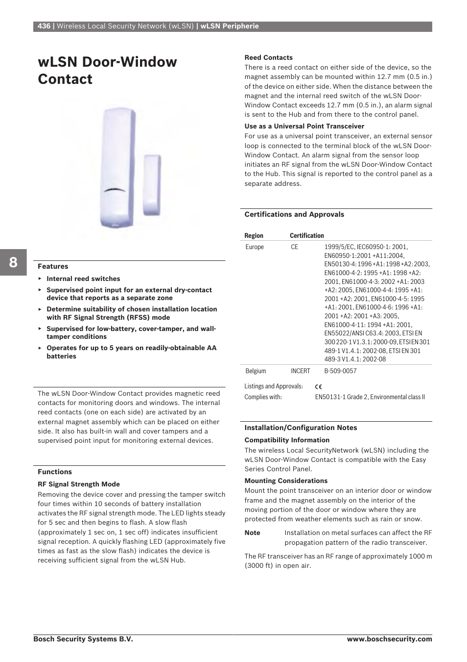 Wlsn door‑window contact | Bosch 8-Dec User Manual | Page 444 / 506