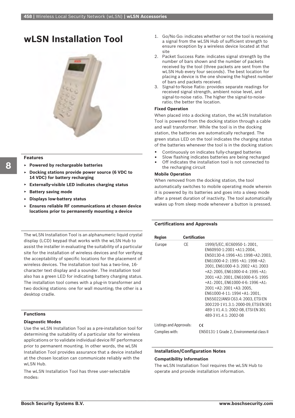 Wlsn installation tool, Wlsn accessories | Bosch 8-Dec User Manual | Page 466 / 506