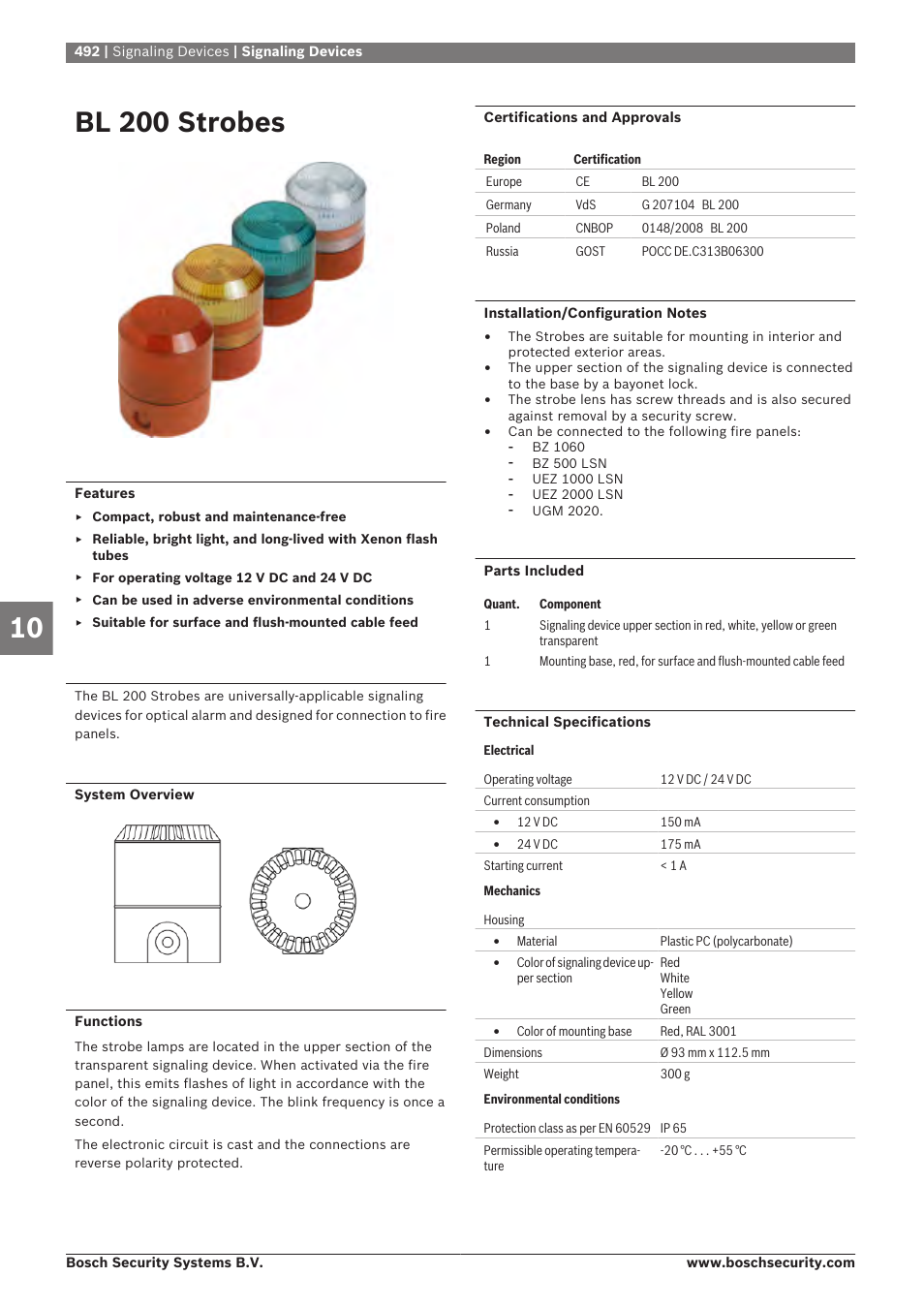 Bl 200 strobes | Bosch 8-Dec User Manual | Page 500 / 506