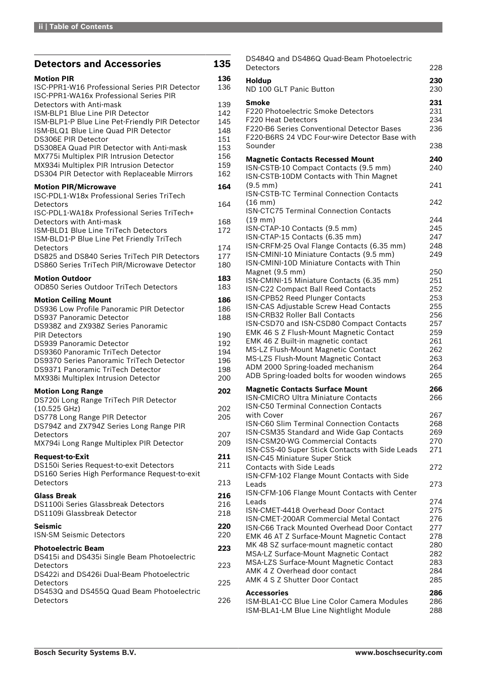 Detectors and accessories 135 | Bosch 8-Dec User Manual | Page 6 / 506