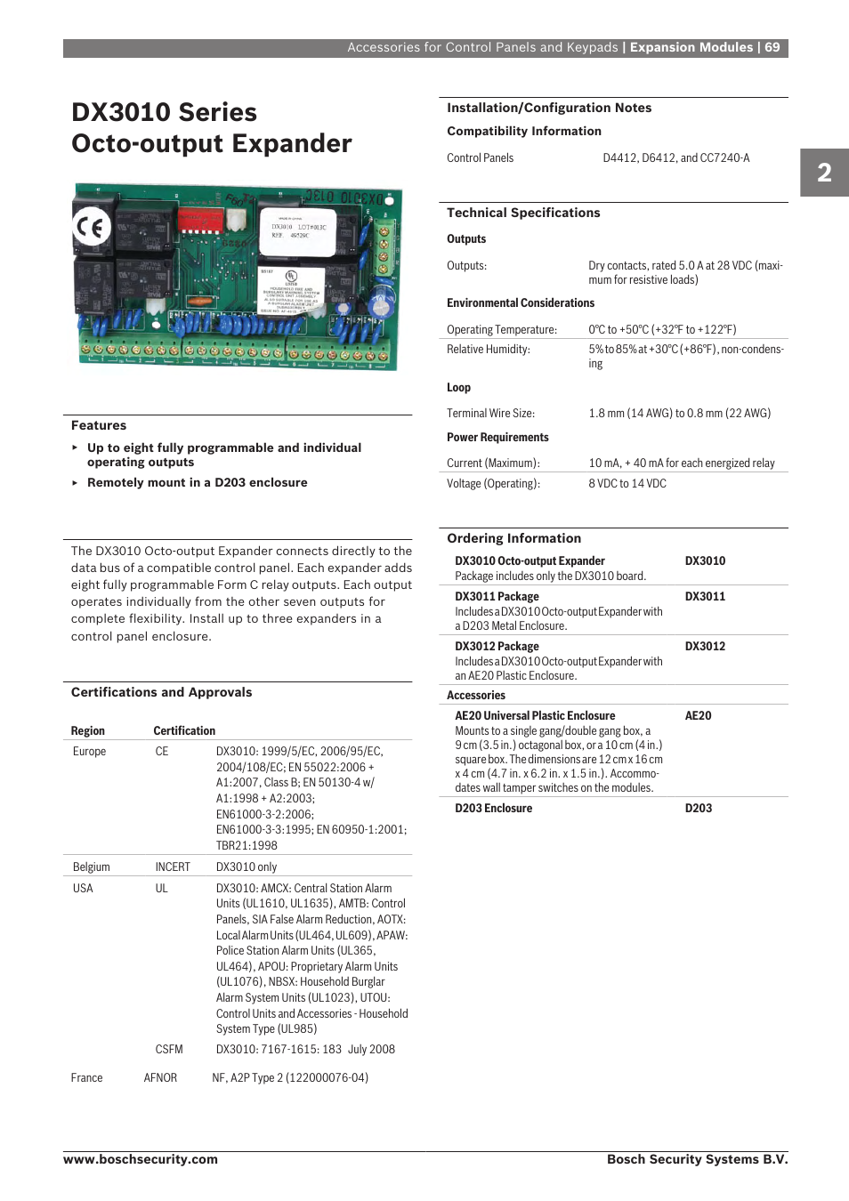Dx3010 series octo‑output expander | Bosch 8-Dec User Manual | Page 77 / 506
