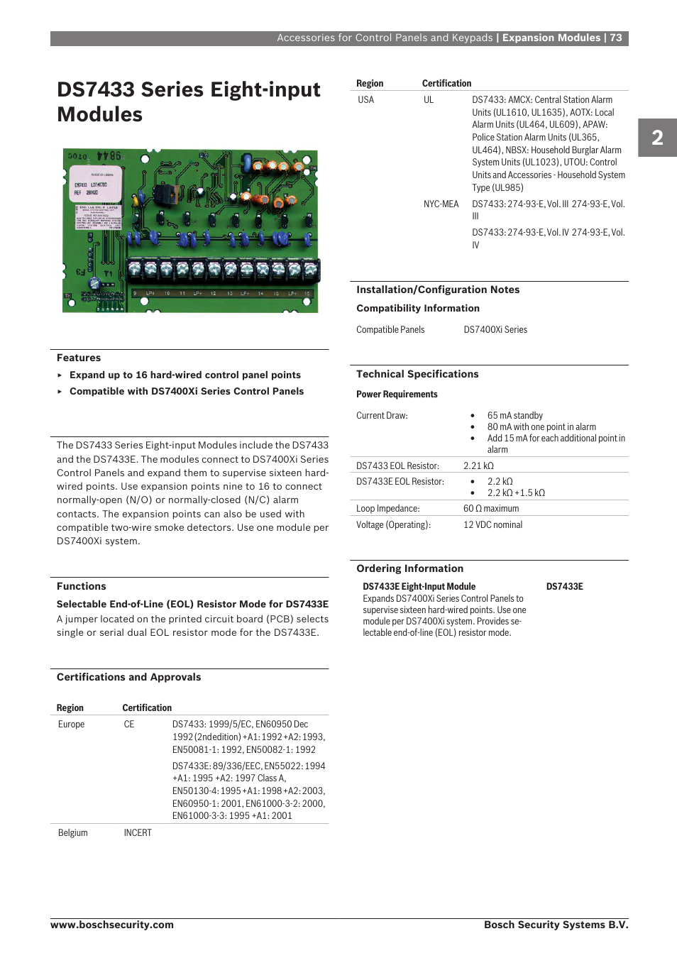 Ds7433 series eight‑input modules | Bosch 8-Dec User Manual | Page 81 / 506