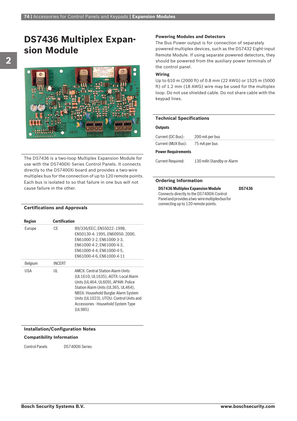 Ds7436 multiplex expansion module, Ds7436 multiplex expan- sion module | Bosch 8-Dec User Manual | Page 82 / 506