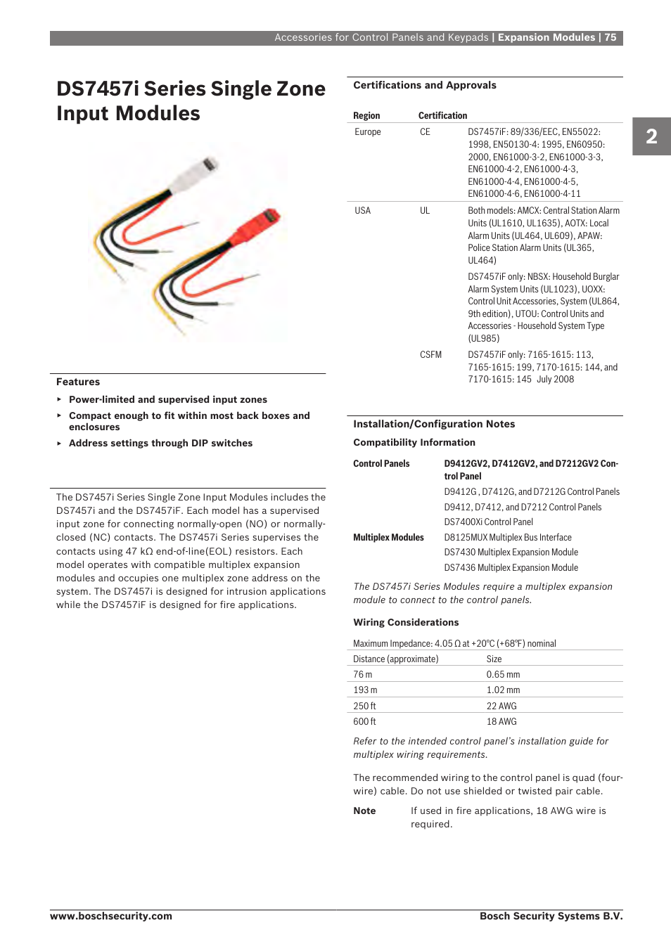 Ds7457i series single zone input modules | Bosch 8-Dec User Manual | Page 83 / 506