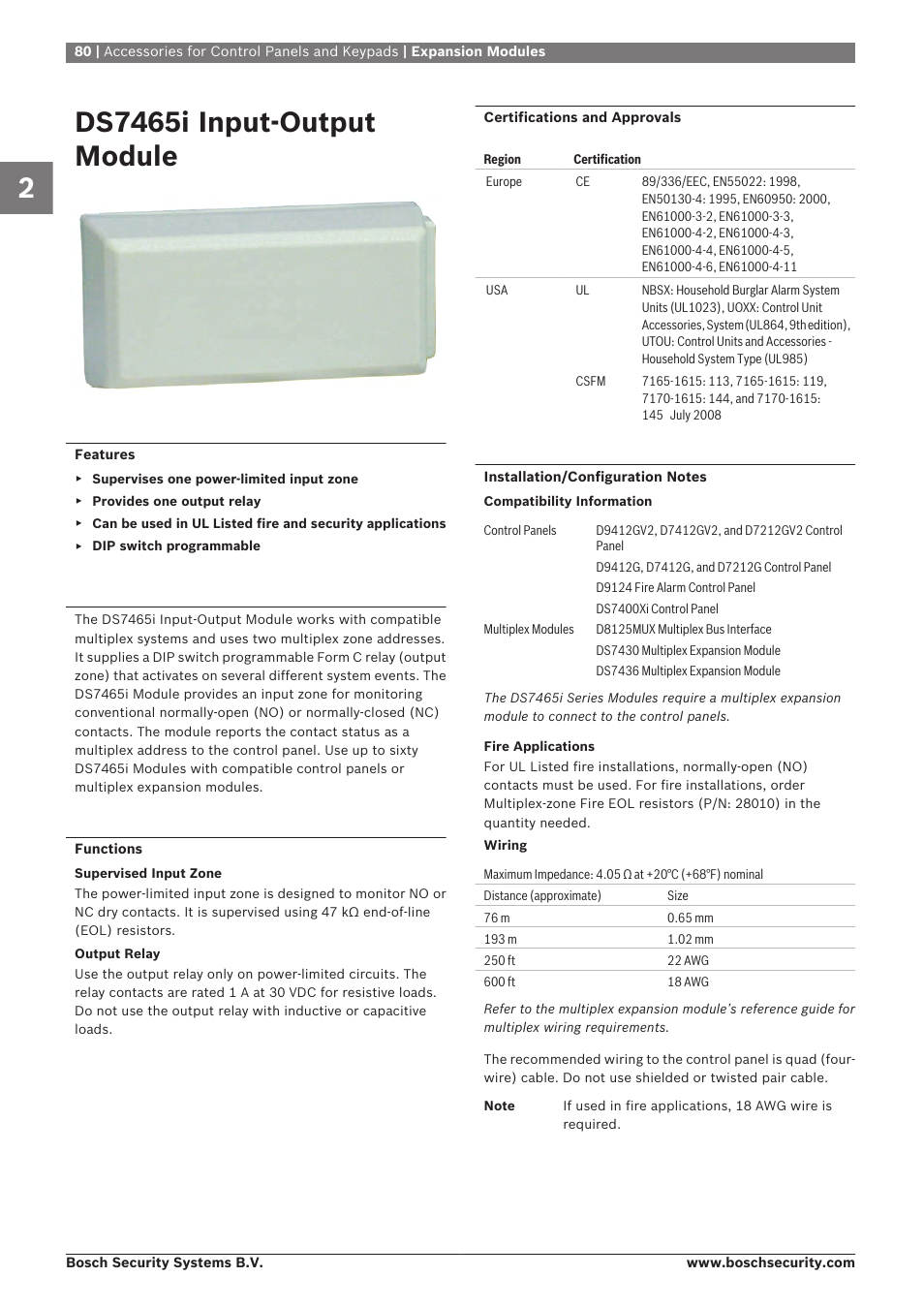 Ds7465i input‑output module | Bosch 8-Dec User Manual | Page 88 / 506