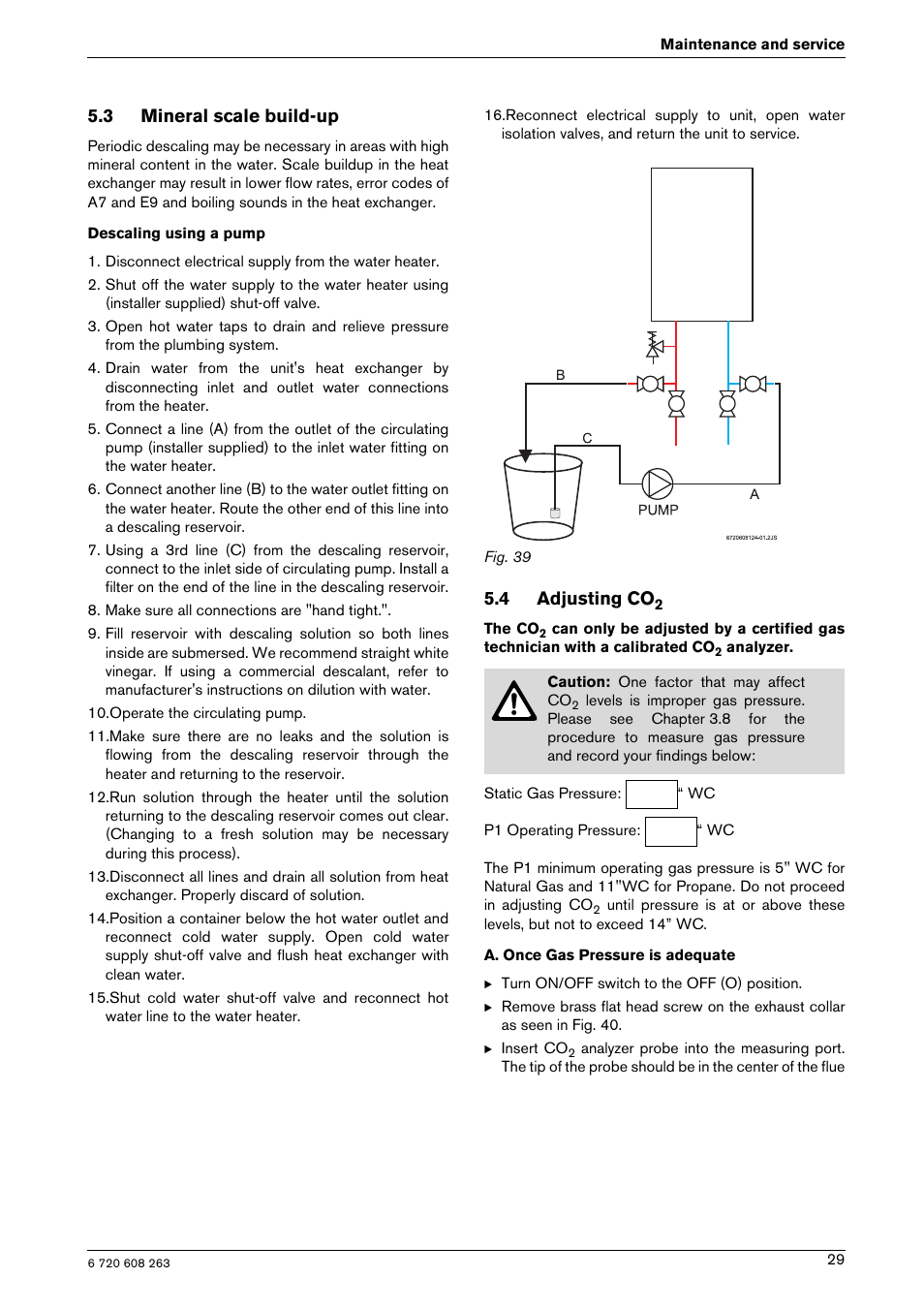 3 mineral scale build-up, 4 adjusting co | Bosch AQUA STAR 2400E LP User Manual | Page 29 / 48