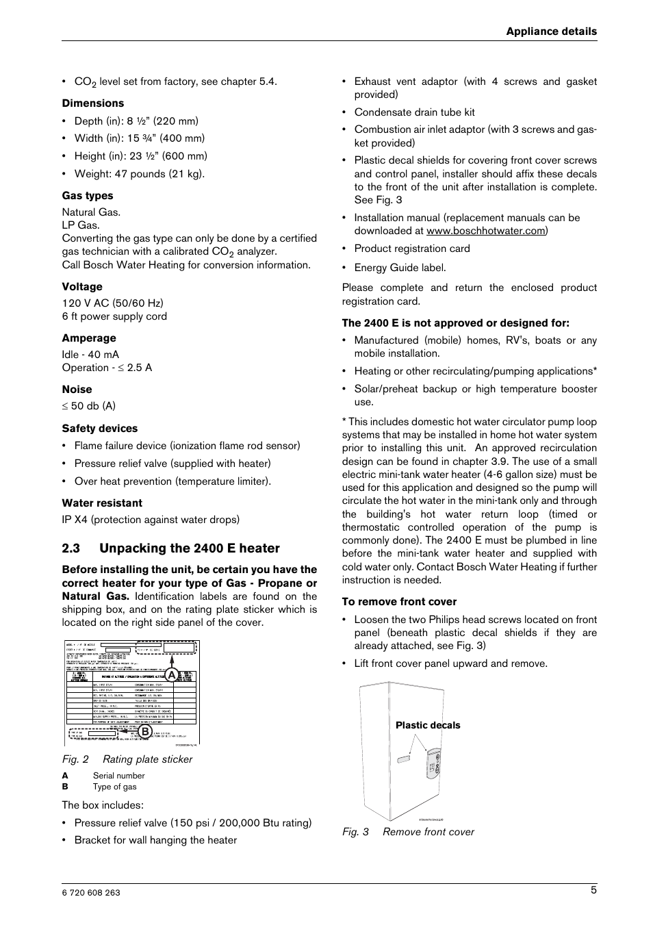 Bosch AQUA STAR 2400E LP User Manual | Page 5 / 48