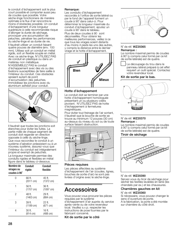 Accessoires | Siemens WTXD5321US User Manual | Page 28 / 64