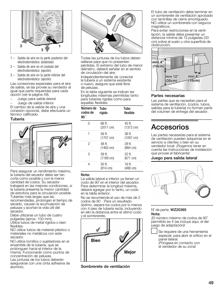 Accesorios | Siemens WTXD5321US User Manual | Page 49 / 64