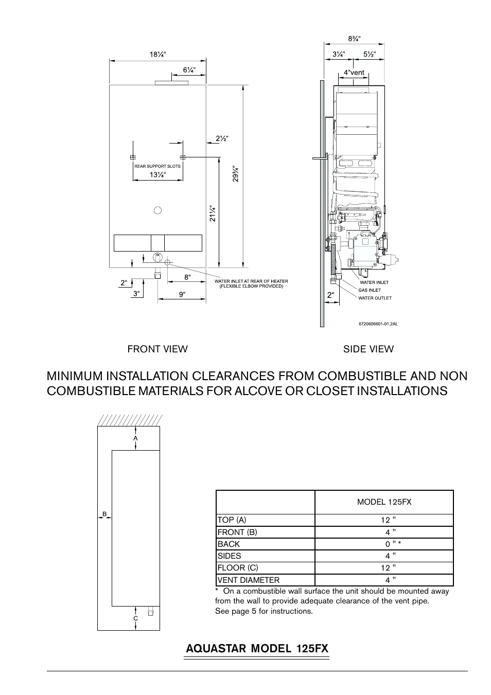 Aquastar model 125fx | Bosch 125FX LP User Manual | Page 3 / 26