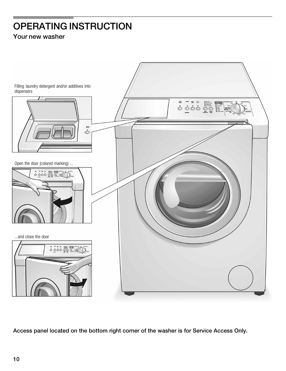 Operating instruction | Bosch WFMC2201UC User Manual | Page 10 / 80