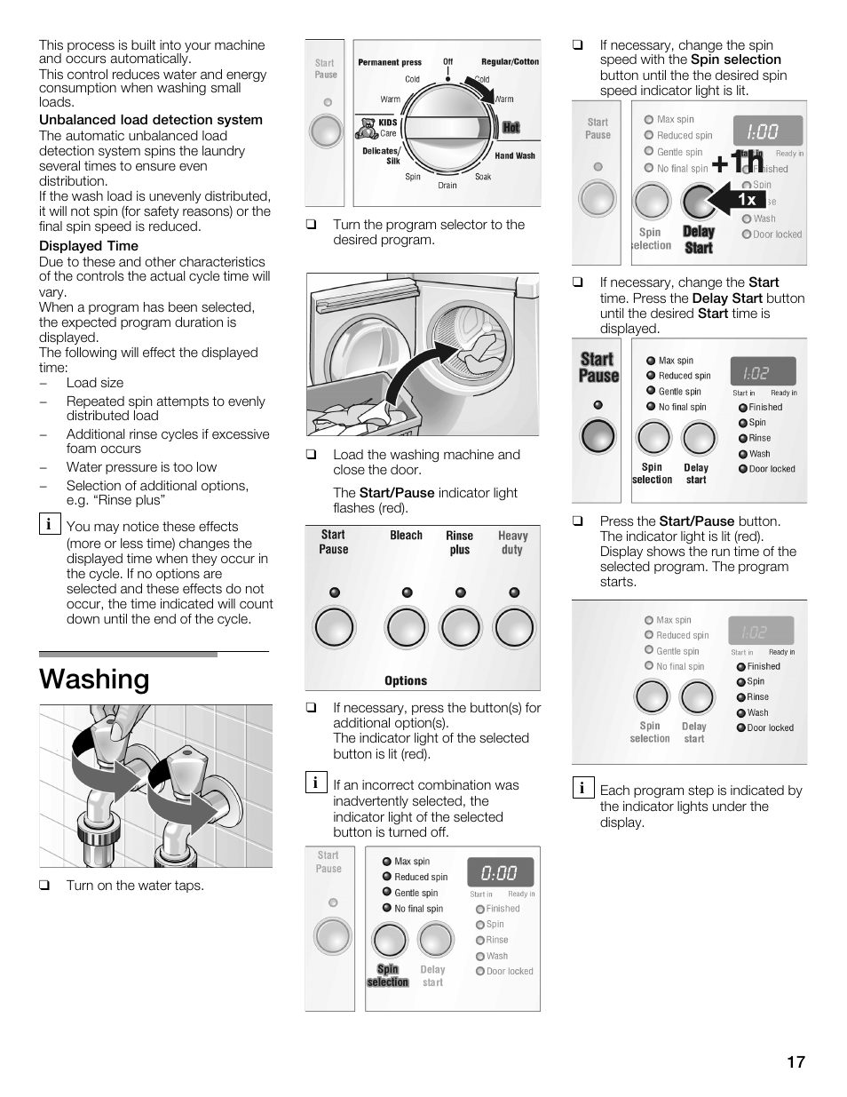 Washing | Bosch WFMC2201UC User Manual | Page 17 / 80