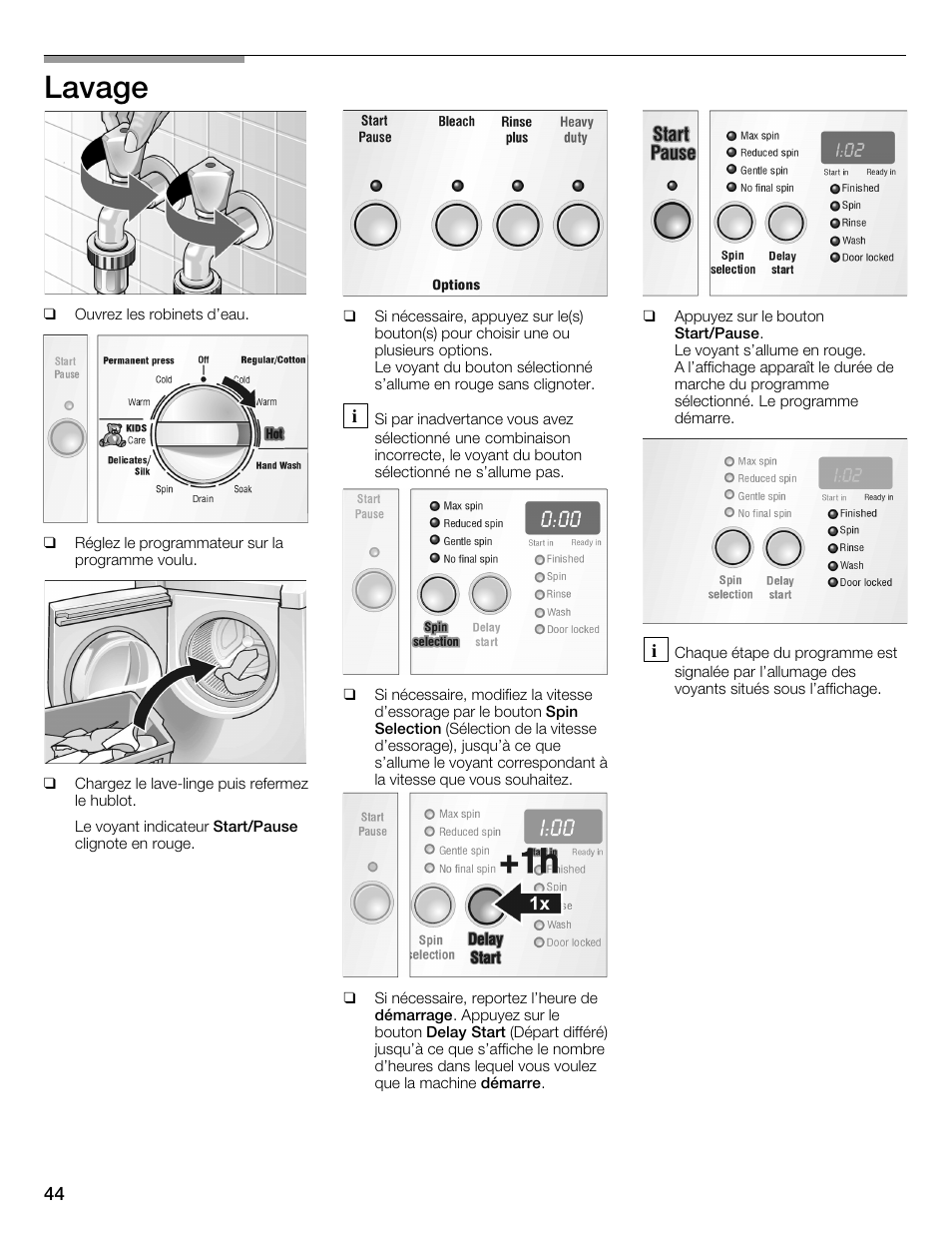 Lavage | Bosch WFMC2201UC User Manual | Page 44 / 80