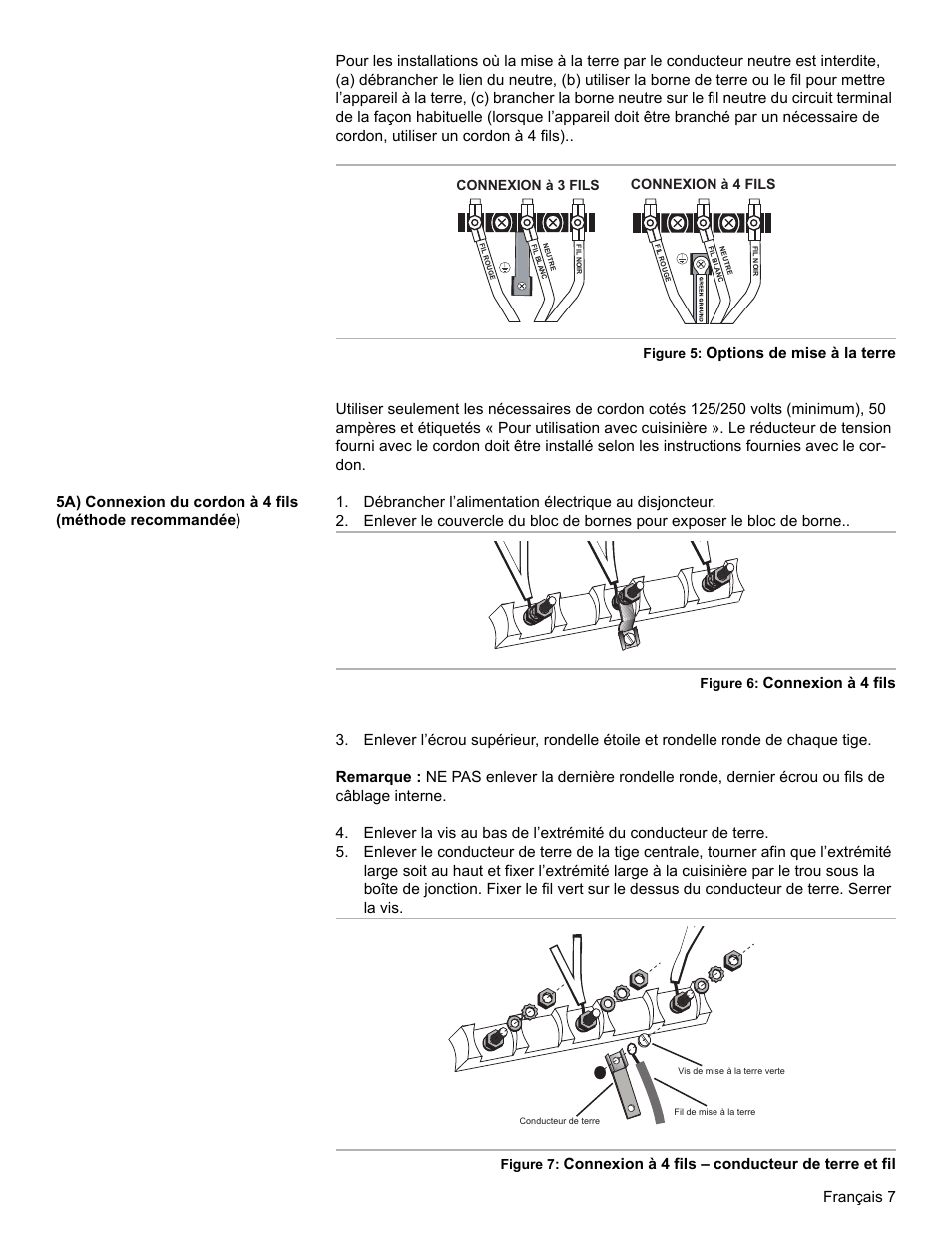 Options de mise à la terre, Connexion à 4 fils, Connexion à 4 fils – conducteur de terre et fil | Bosch HES7052U User Manual | Page 25 / 48