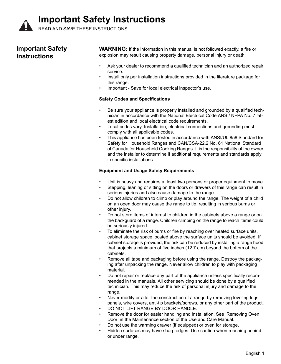 Important safety instructions | Bosch HES7052U User Manual | Page 3 / 48