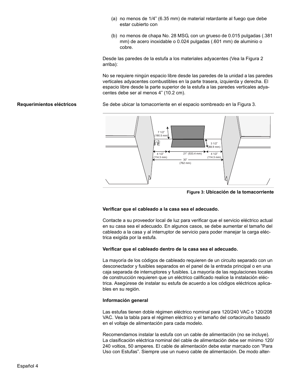 Requerimientos eléctricos | Bosch HES7052U User Manual | Page 38 / 48