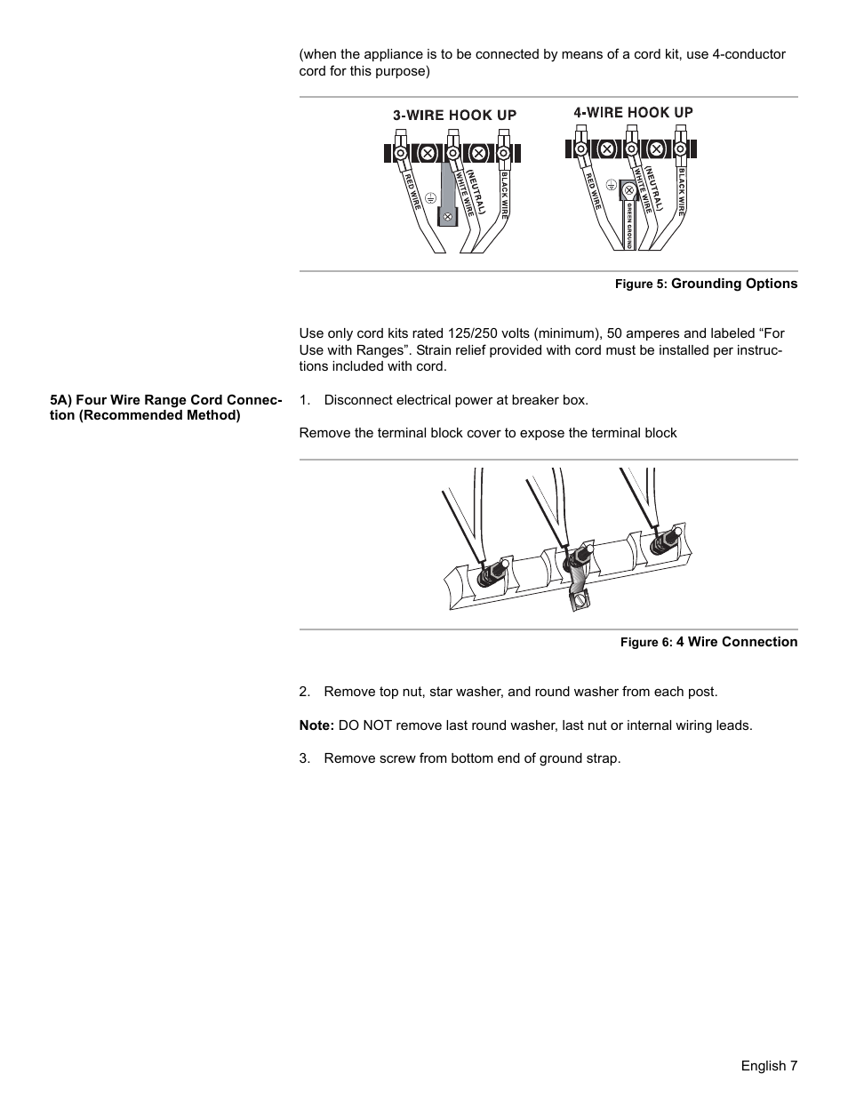 Disconnect electrical power at breaker box, Remove screw from bottom end of ground strap | Bosch HES7052U User Manual | Page 9 / 48