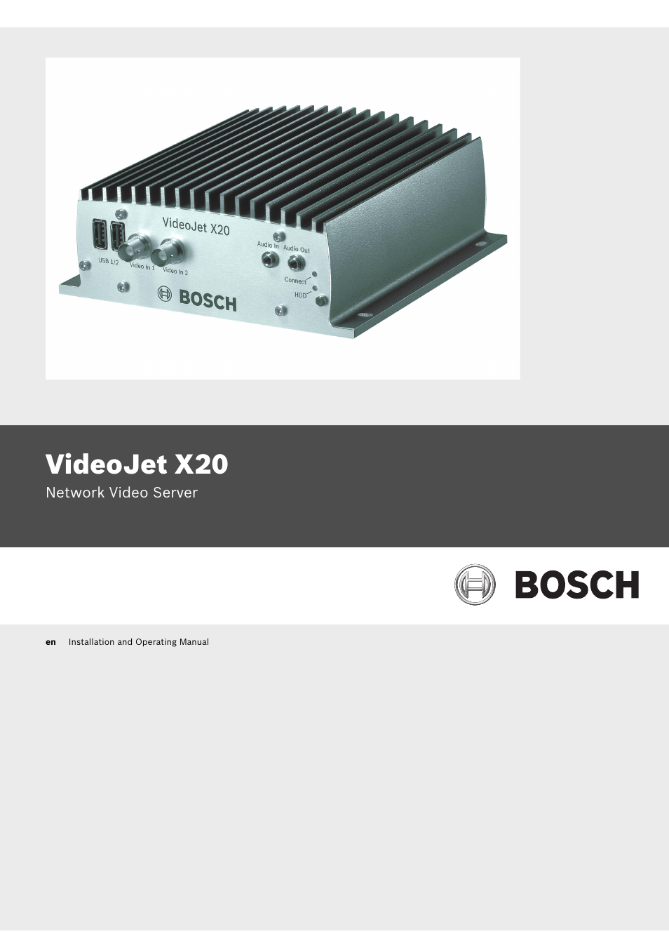 Bosch VIDEOJET X20 User Manual | 130 pages