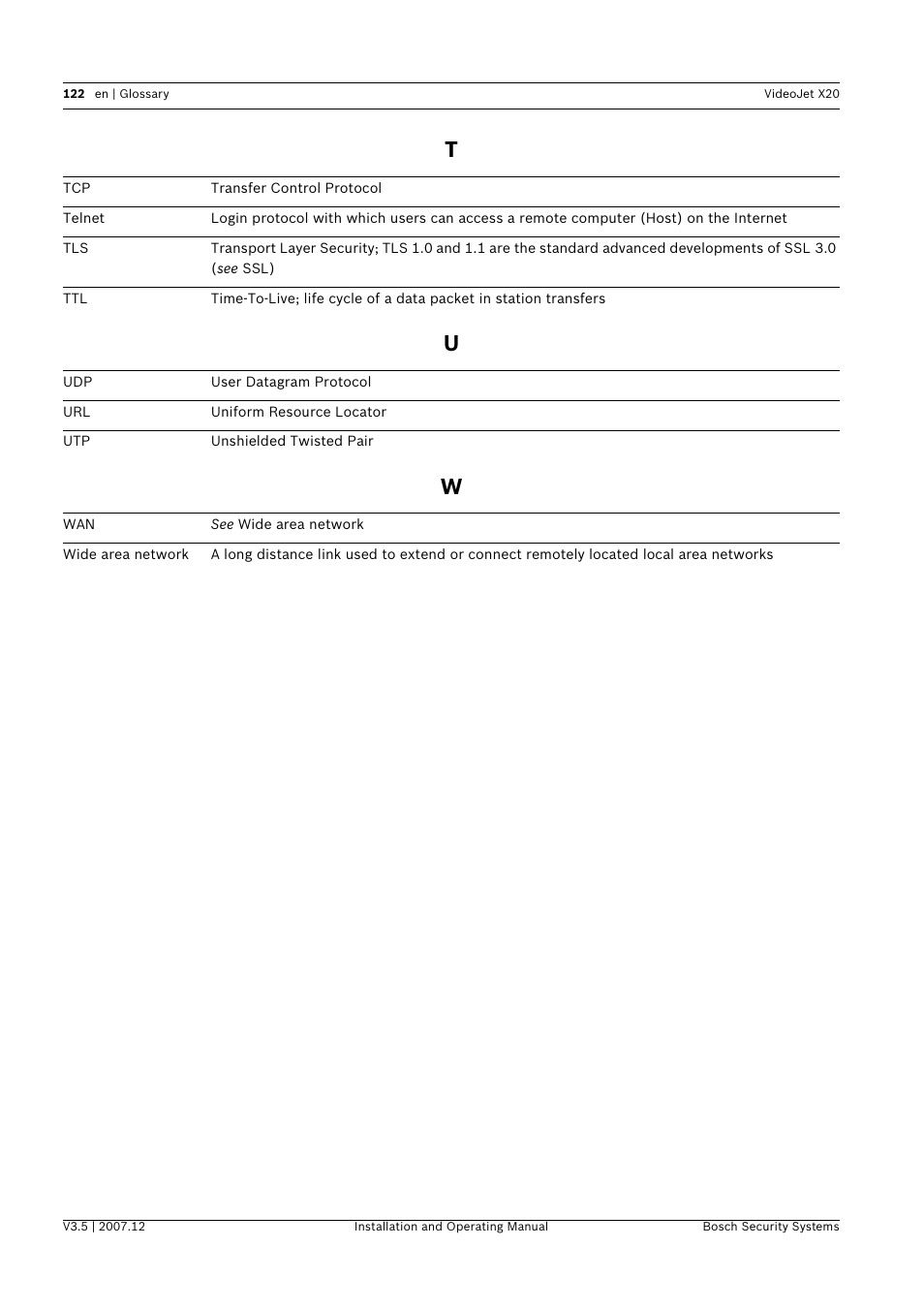 Bosch VIDEOJET X20 User Manual | Page 122 / 130