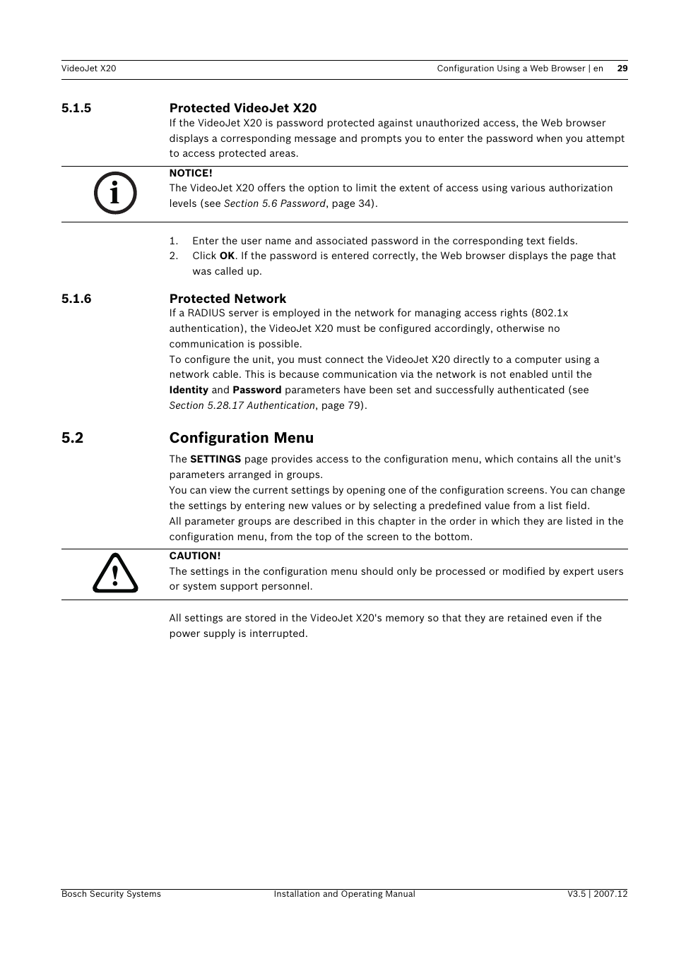 2 configuration menu, Configuration menu | Bosch VIDEOJET X20 User Manual | Page 29 / 130