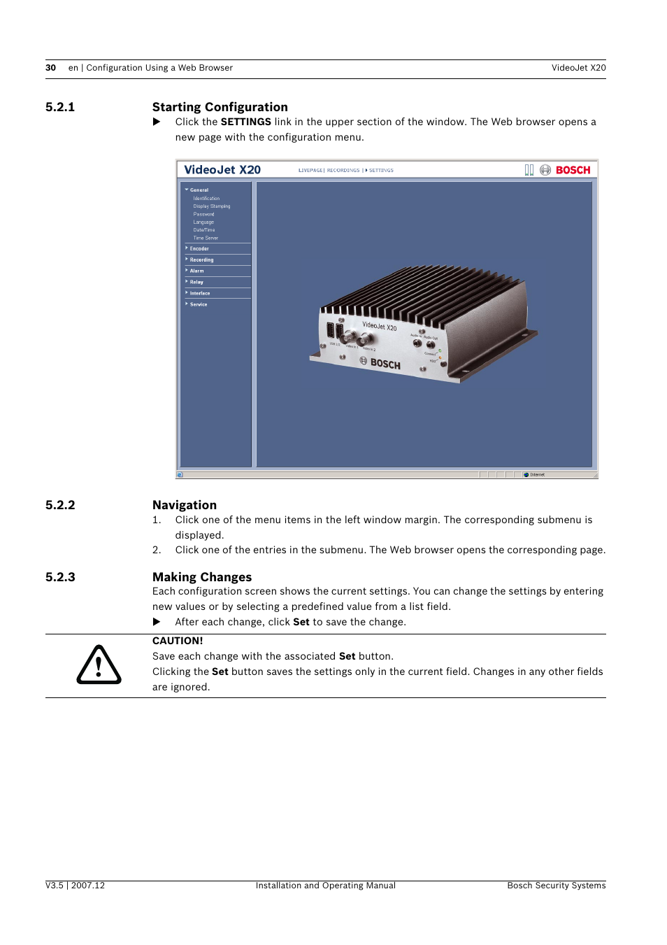 Bosch VIDEOJET X20 User Manual | Page 30 / 130