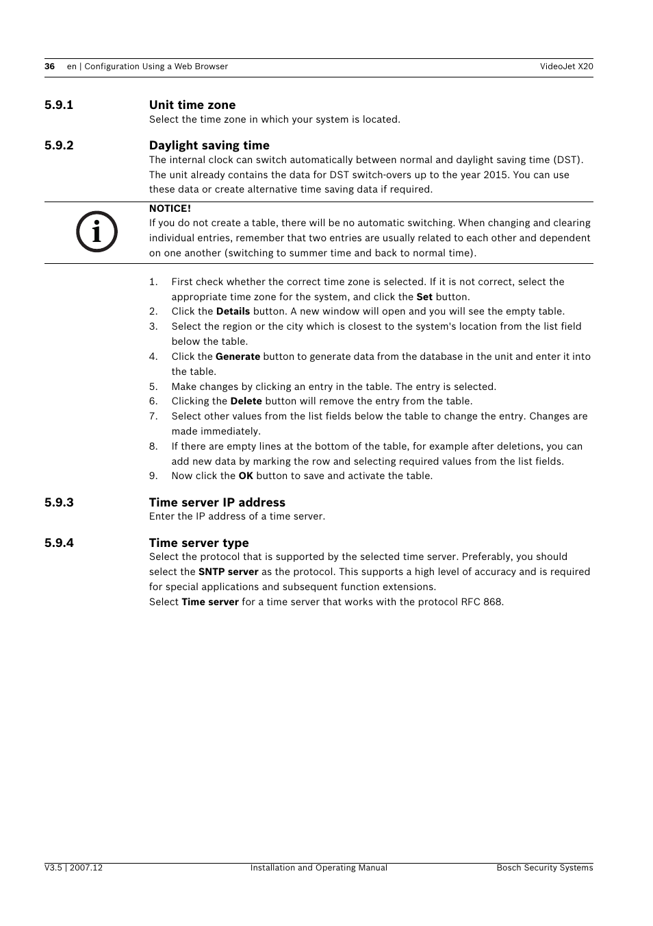 Bosch VIDEOJET X20 User Manual | Page 36 / 130