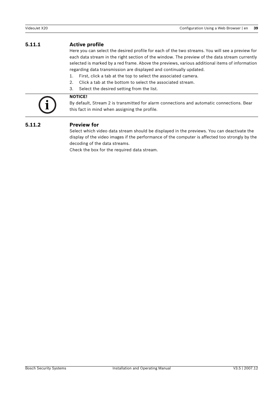 Bosch VIDEOJET X20 User Manual | Page 39 / 130