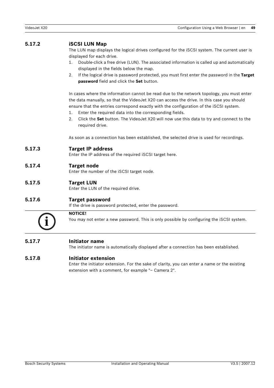 Bosch VIDEOJET X20 User Manual | Page 49 / 130