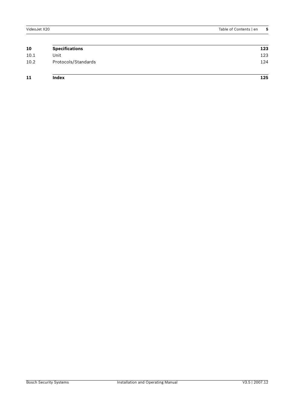 Bosch VIDEOJET X20 User Manual | Page 5 / 130