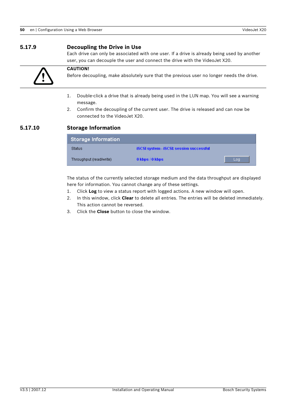 Bosch VIDEOJET X20 User Manual | Page 50 / 130