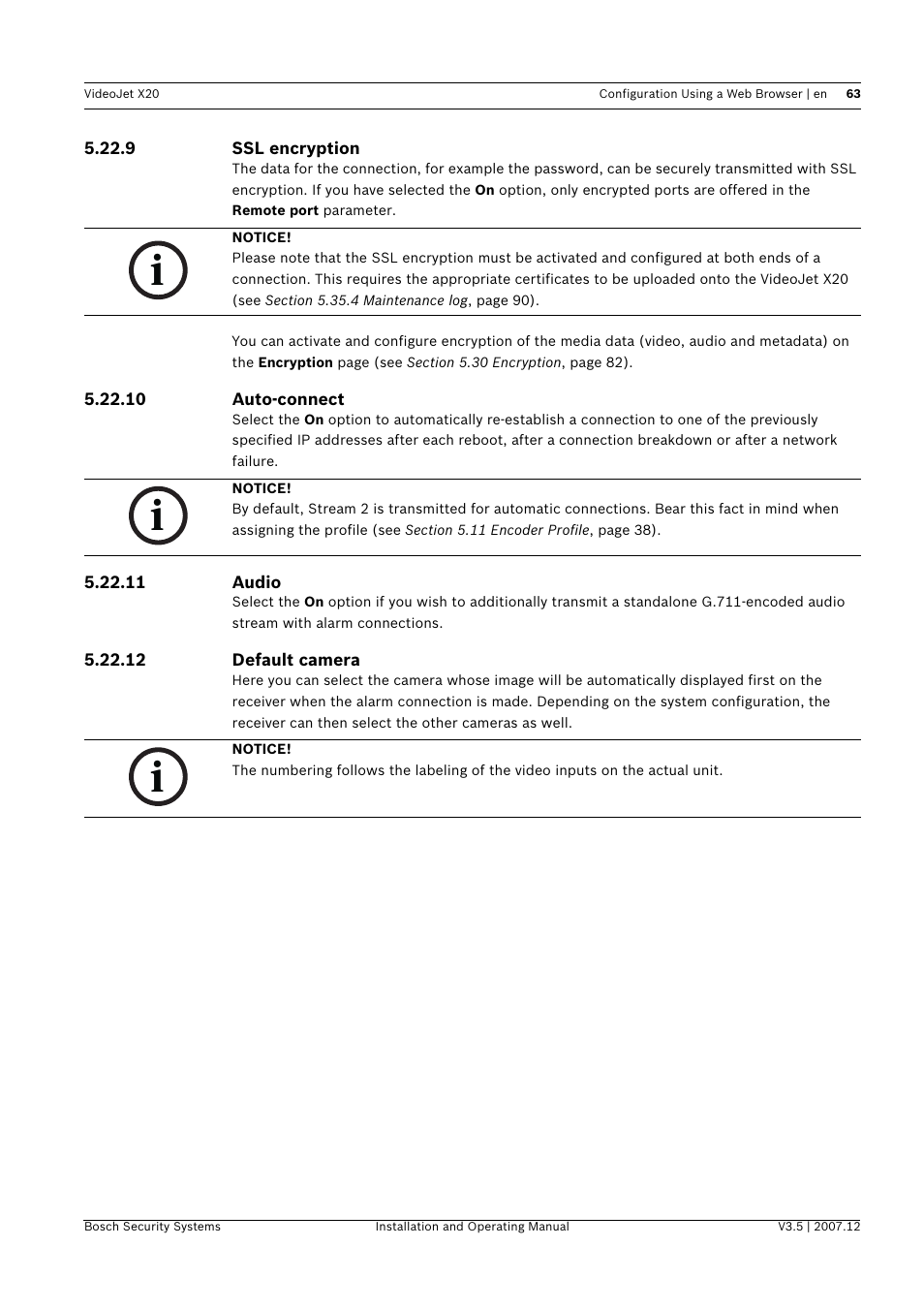 Bosch VIDEOJET X20 User Manual | Page 63 / 130