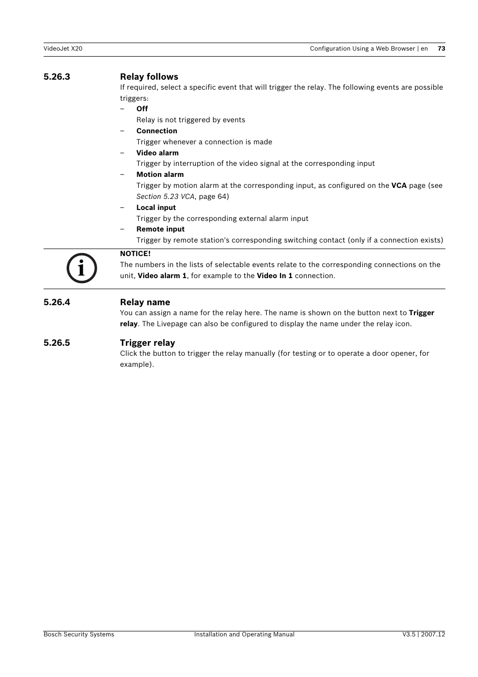 Bosch VIDEOJET X20 User Manual | Page 73 / 130