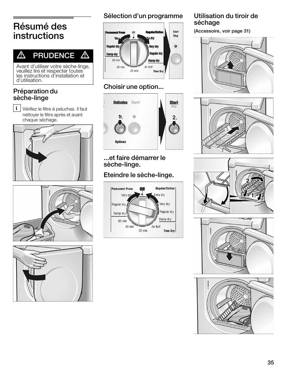 Résumé des instructions d | Bosch WTMC1501UC User Manual | Page 35 / 68