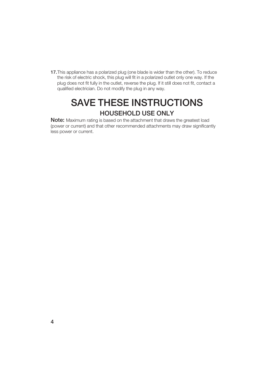 Save these instructions | Bosch MSM 5000 UC User Manual | Page 4 / 36