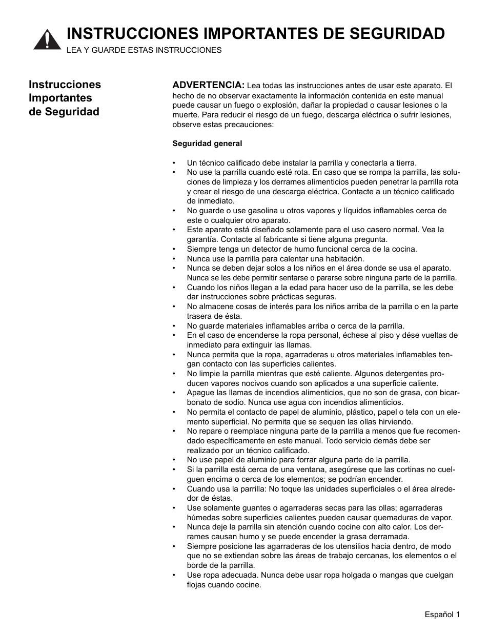 Instrucciones importantes de seguridad | Bosch BOSCH Cooktop User Manual | Page 27 / 40