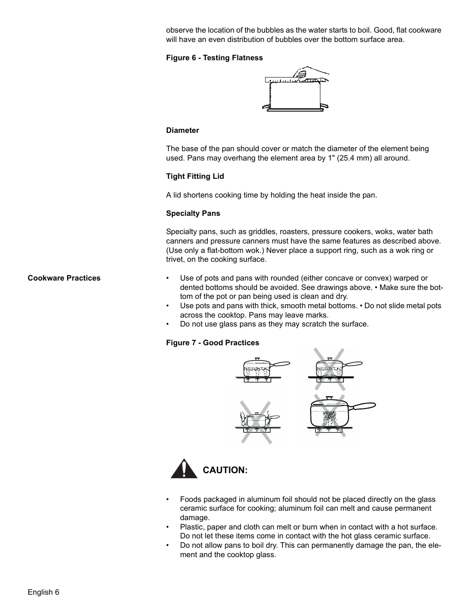 Cookware practices | Bosch BOSCH Cooktop User Manual | Page 8 / 40