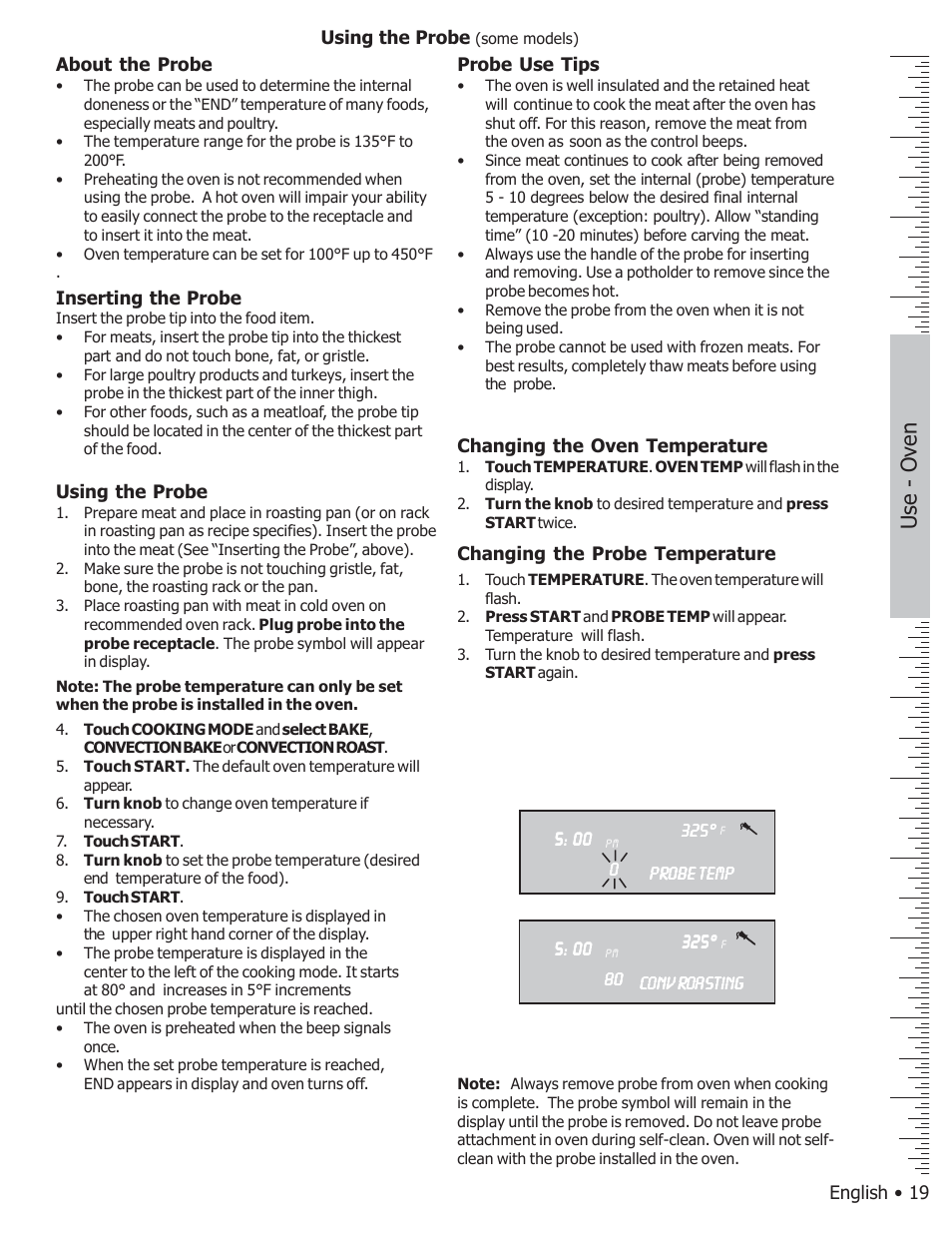 Use - the oven, Use - oven | Bosch BOSCH GAS FREE-STANDING CONVECTION RANGE User Manual | Page 23 / 104