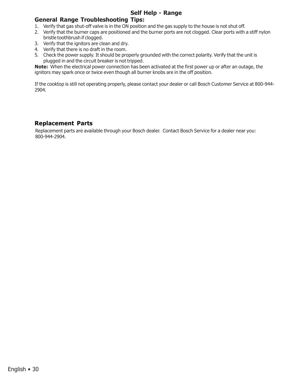 Bosch BOSCH GAS FREE-STANDING CONVECTION RANGE User Manual | Page 34 / 104