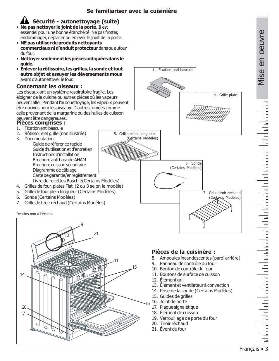 Mise en oeuvre | Bosch BOSCH GAS FREE-STANDING CONVECTION RANGE User Manual | Page 41 / 104