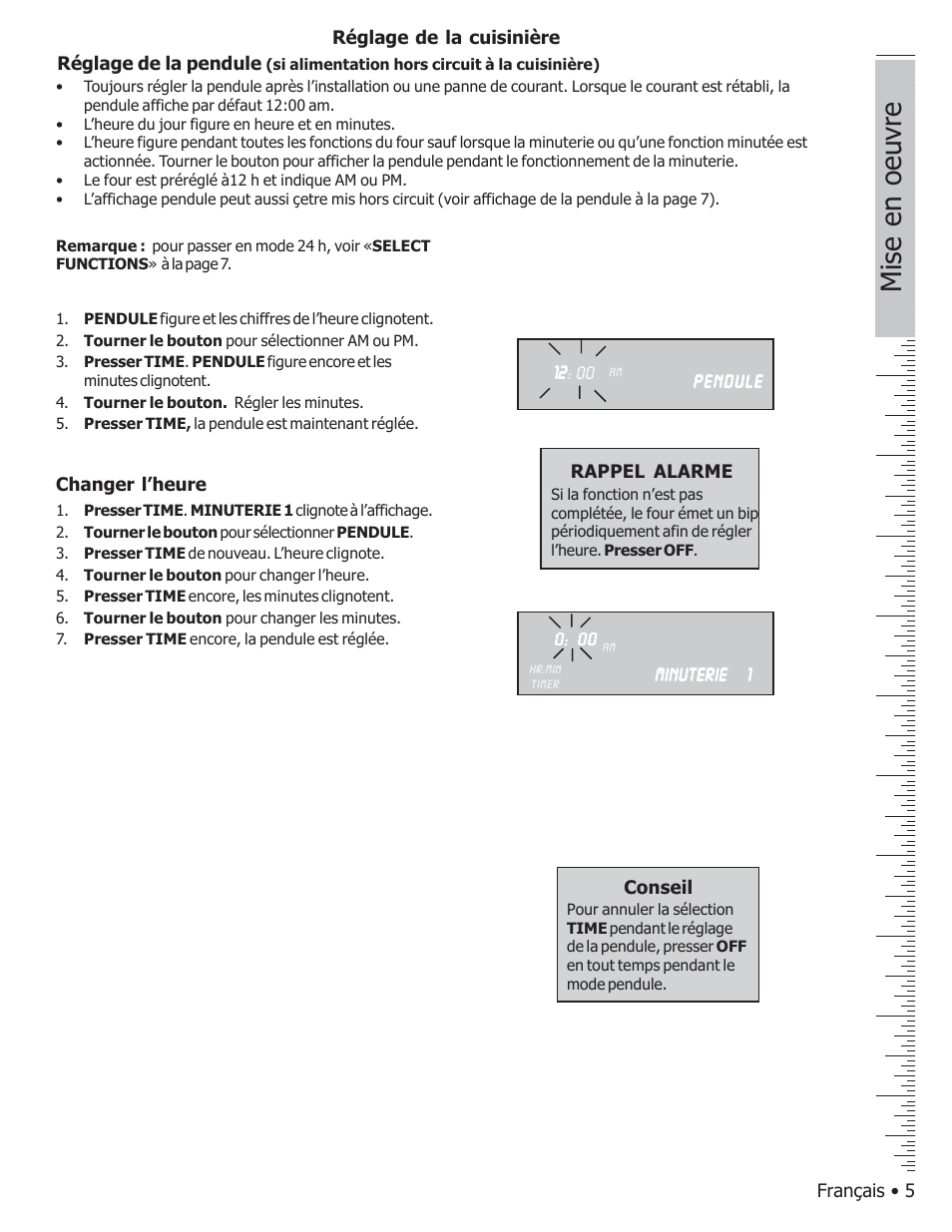 Mise en oeuvre | Bosch BOSCH GAS FREE-STANDING CONVECTION RANGE User Manual | Page 43 / 104