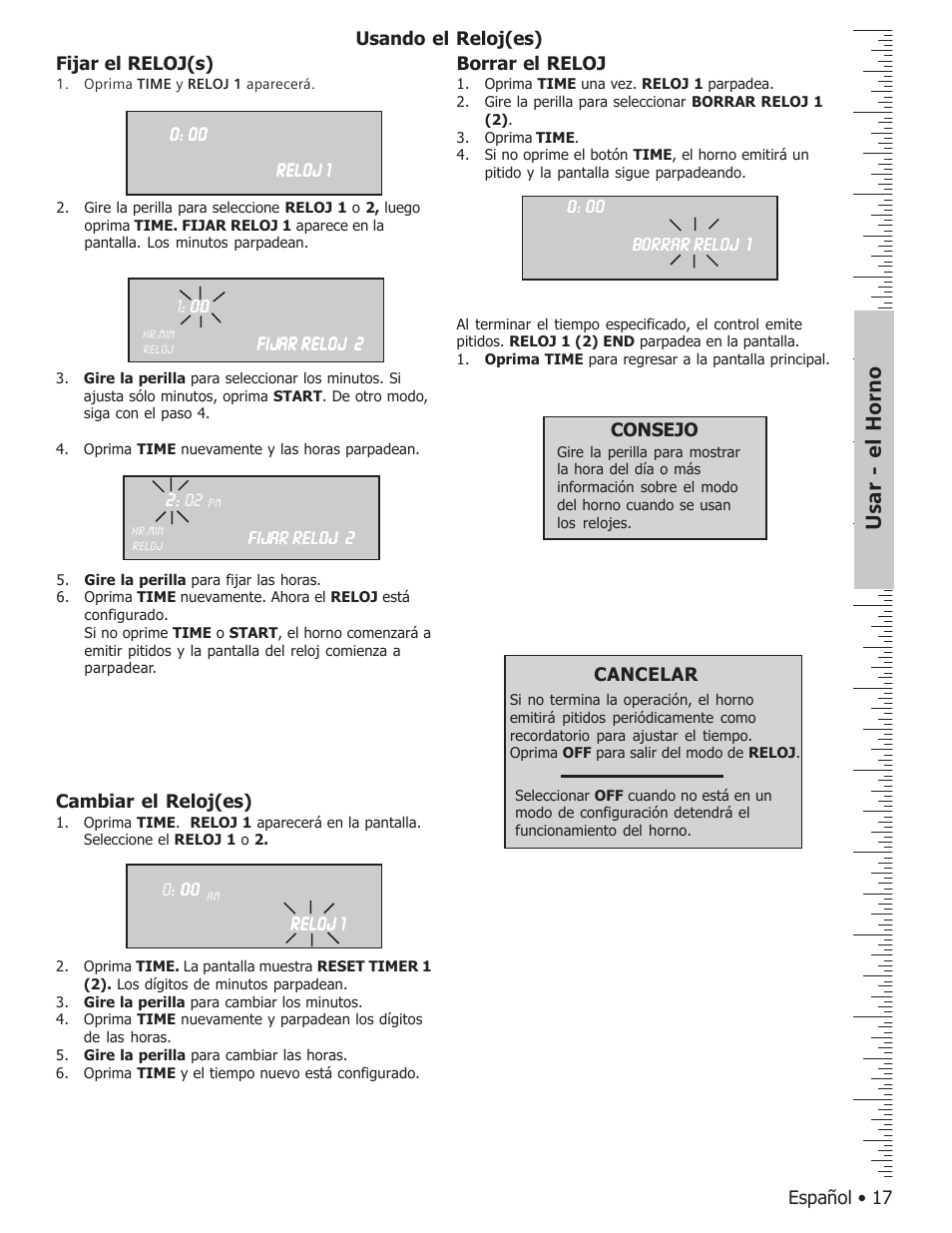 Usar - el horno | Bosch BOSCH GAS FREE-STANDING CONVECTION RANGE User Manual | Page 89 / 104