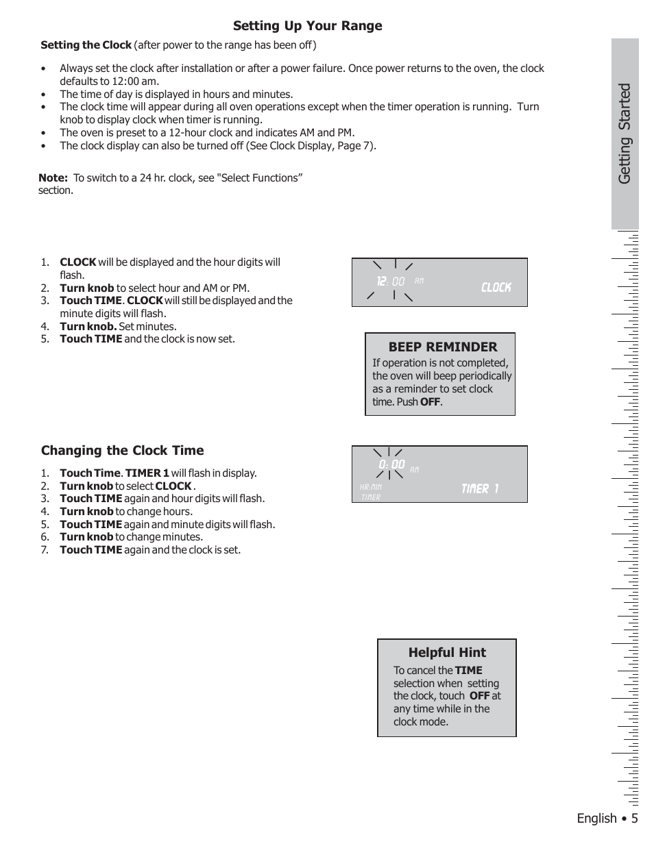 Getting started | Bosch BOSCH GAS FREE-STANDING CONVECTION RANGE User Manual | Page 9 / 104