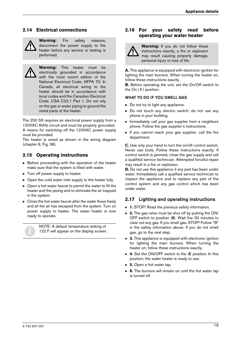 Bosch AQUA STAR 250SX LP User Manual | Page 19 / 36