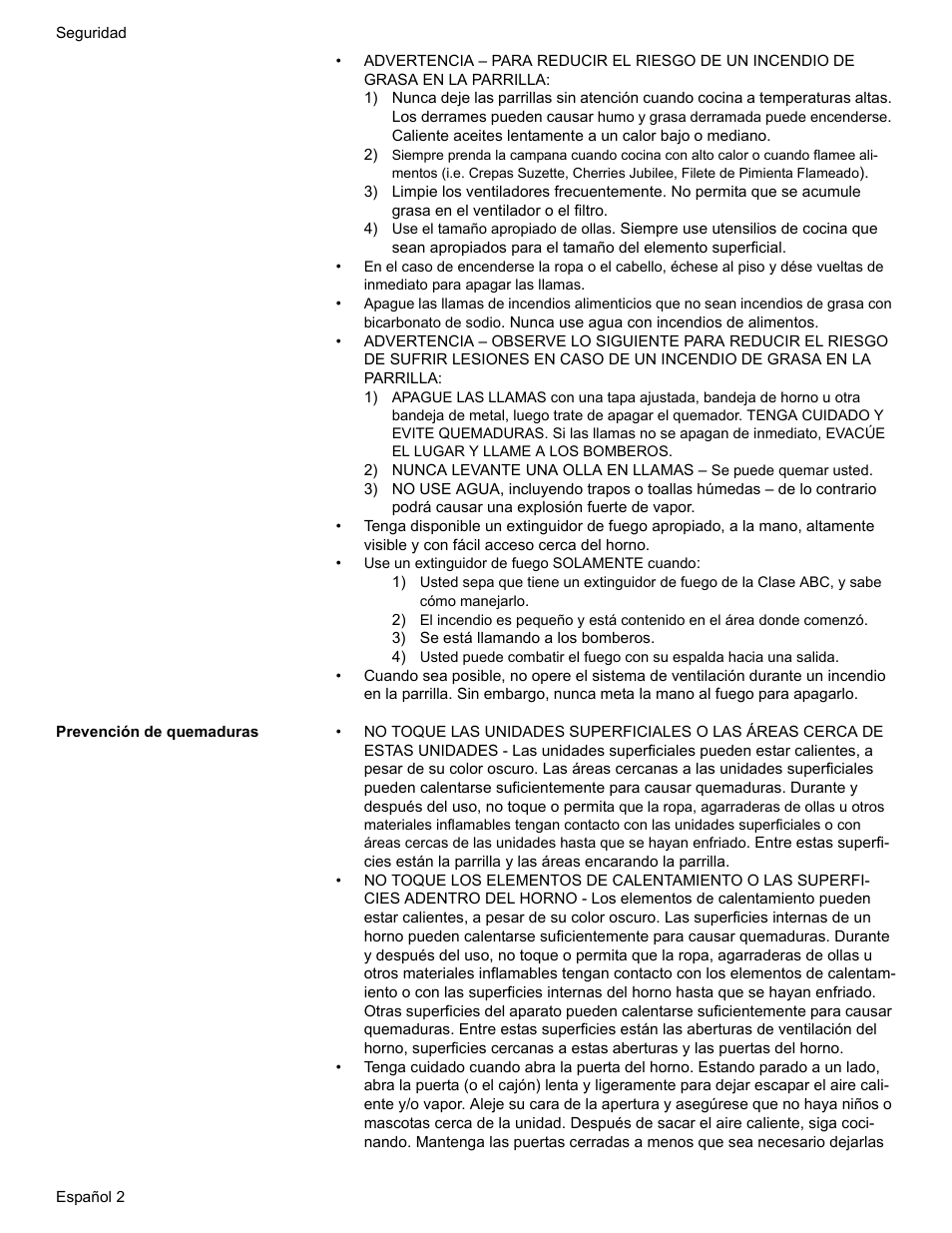 Prevención de quemaduras | Bosch Electric Range with Magnetic Control Knob and European Convection User Manual | Page 90 / 132