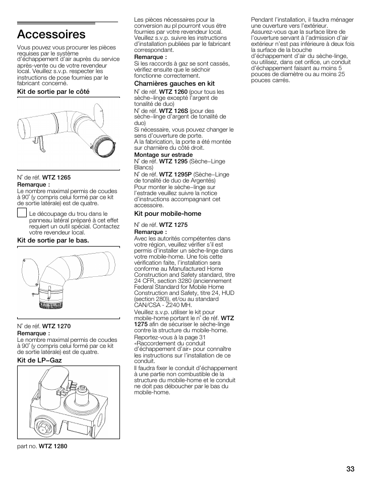 Accessoires | Bosch WTMC8521UC User Manual | Page 33 / 80