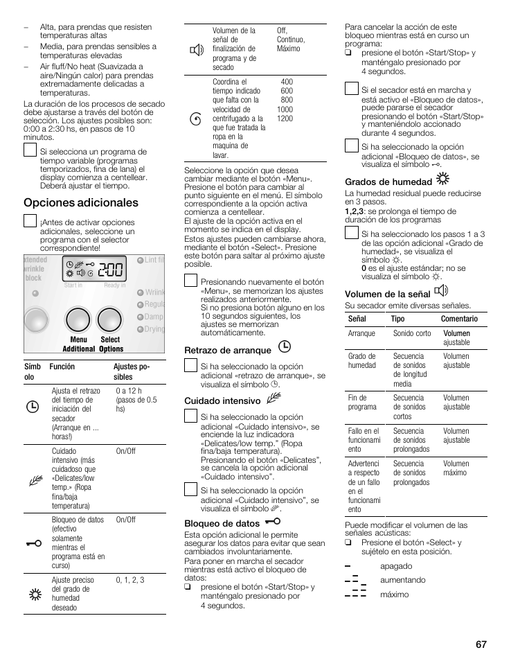 Opciones adicionales | Bosch WTMC8521UC User Manual | Page 67 / 80