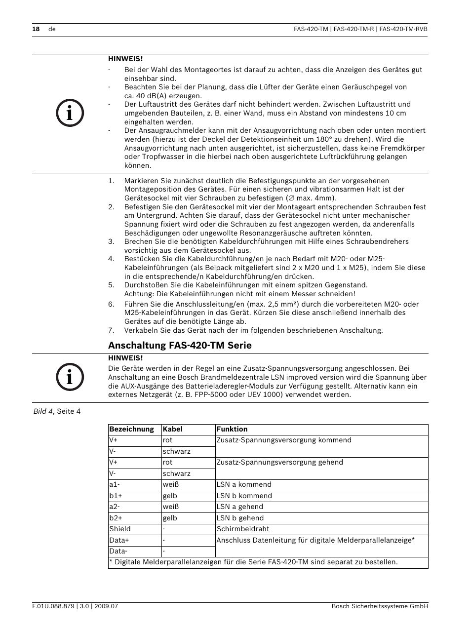 Anschaltung fas-420-tm serie | Bosch FAS-420-TM-RVB User Manual | Page 18 / 98