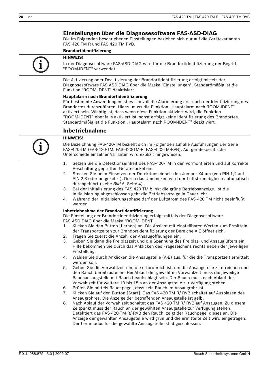 Inbetriebnahme | Bosch FAS-420-TM-RVB User Manual | Page 20 / 98